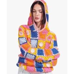 Staud Rainbow Crocheted Sweater